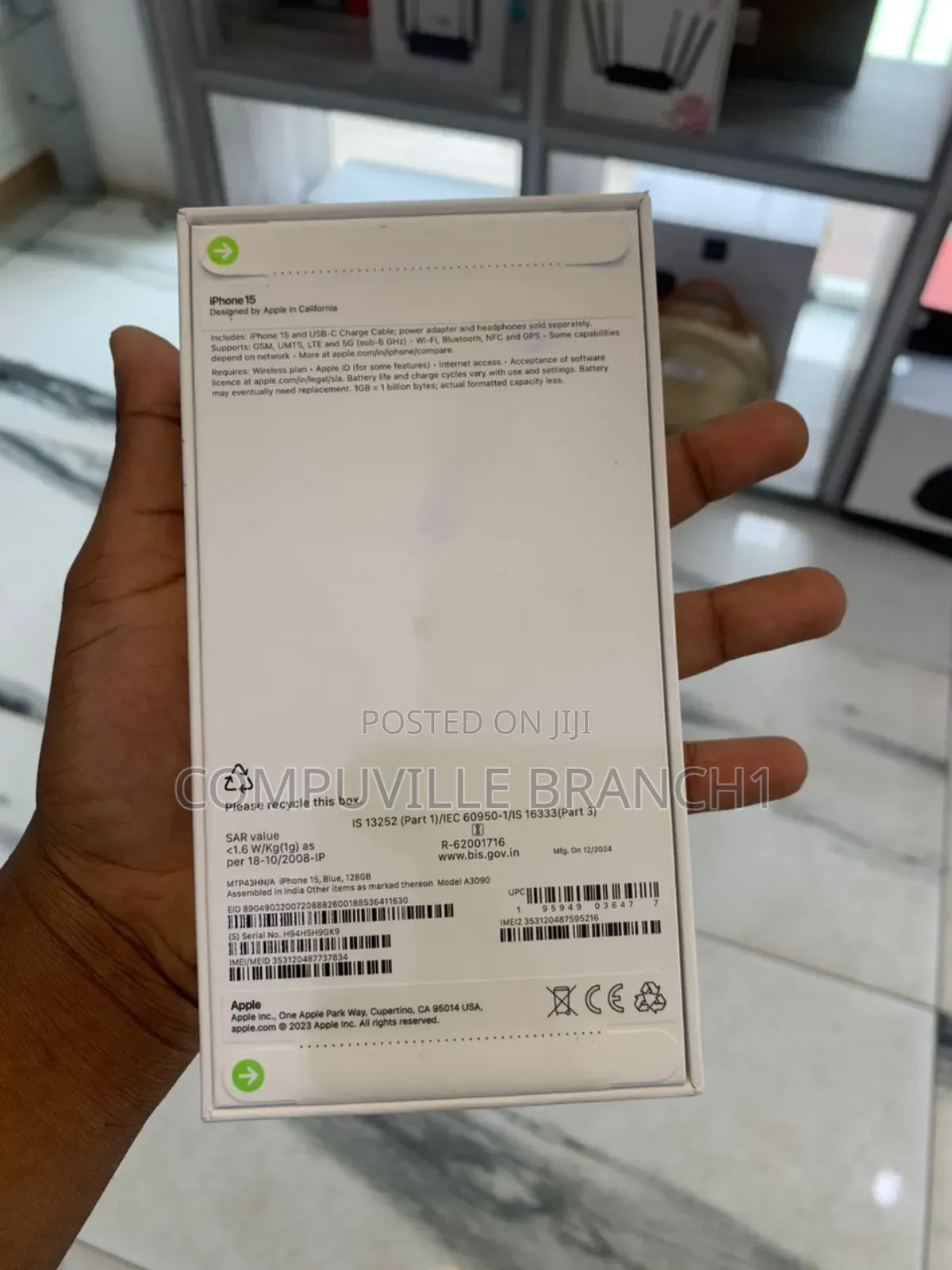 New Apple iPhone 15 128 GB Blue