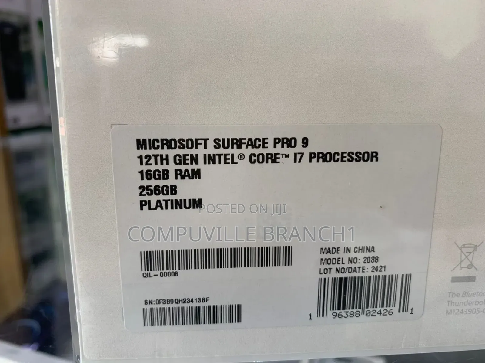 New Laptop Microsoft Surface Pro 9 16GB Intel Core I7 SSD 256GB