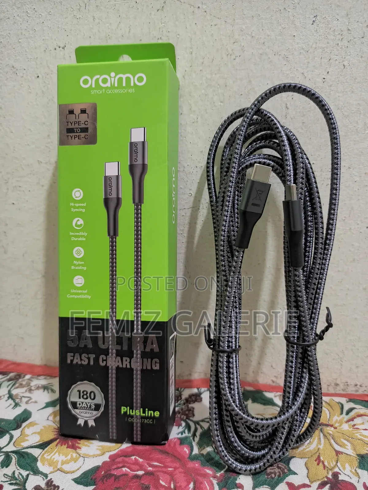 Oraimo Plusline 3m 5a C-to-C Cable