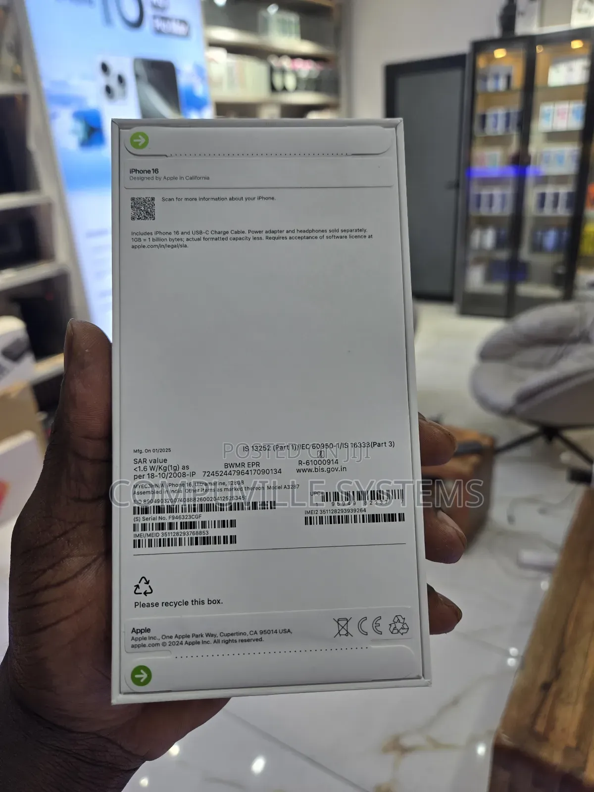 New Apple iPhone 16 128 GB Blue