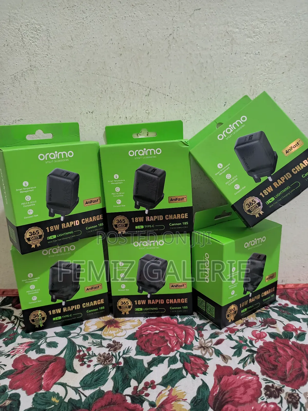 Oraimo Cannon 18s Usb-a to Type-C / Lightning 18w Charger