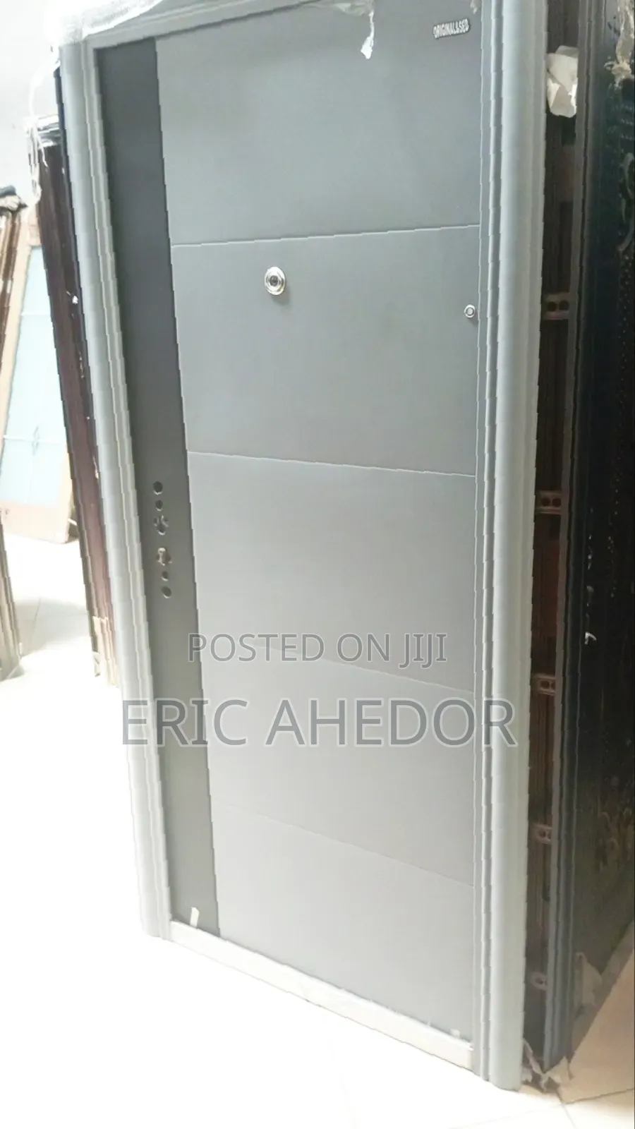 Smooth Foreign Gray Color Door and Accessories Single Door