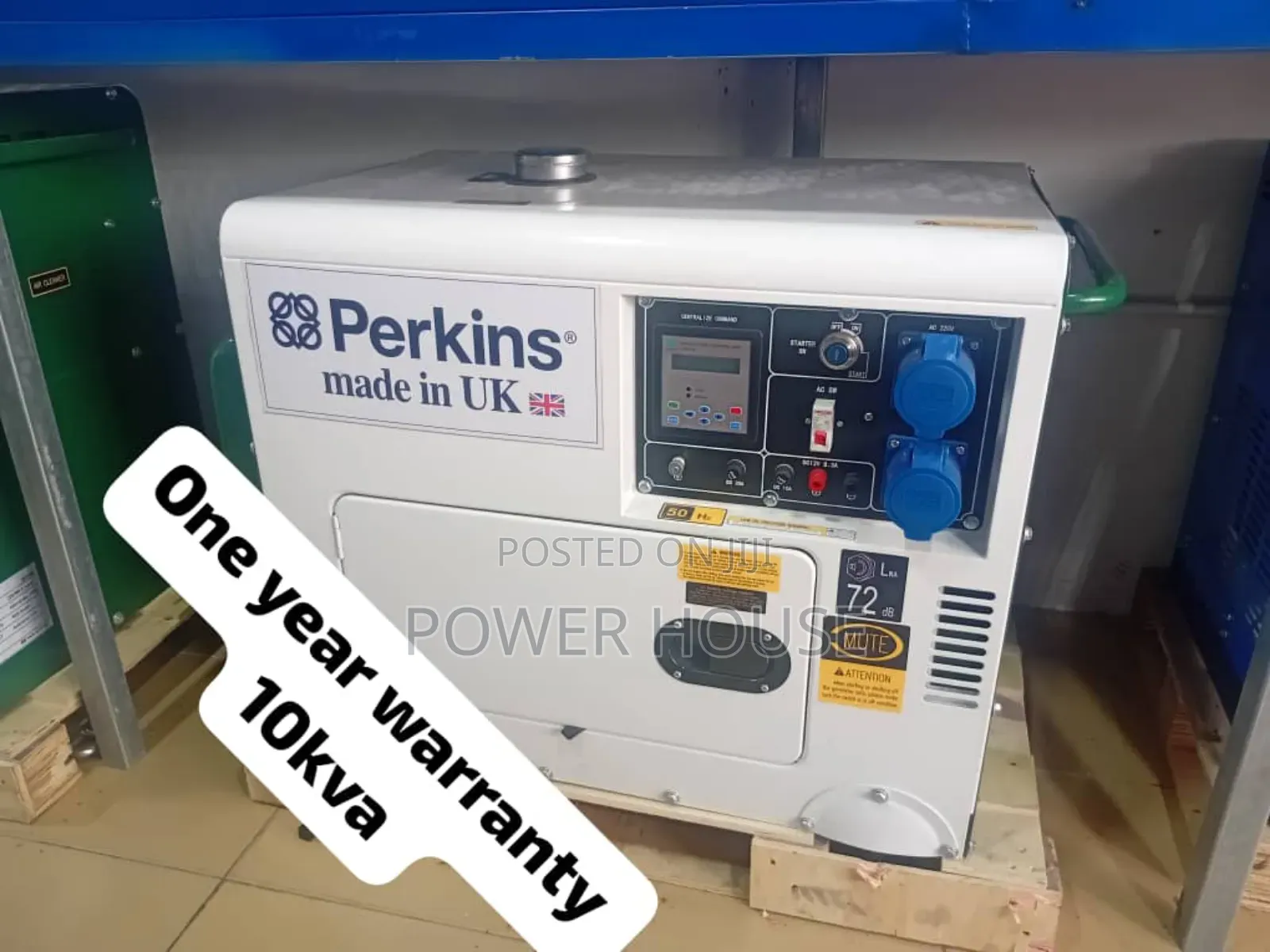 White and Green 10kva Perkins Diesel Silent Generator Silent