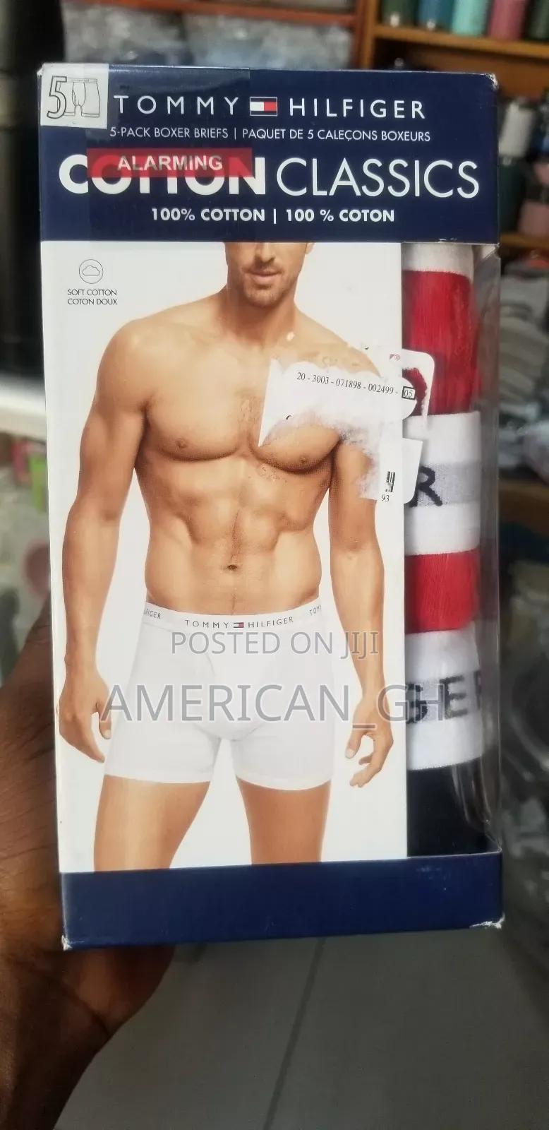 Original 100% Cotton Tommy Hilfiger Boxer Briefs, 5pcs (M/L)