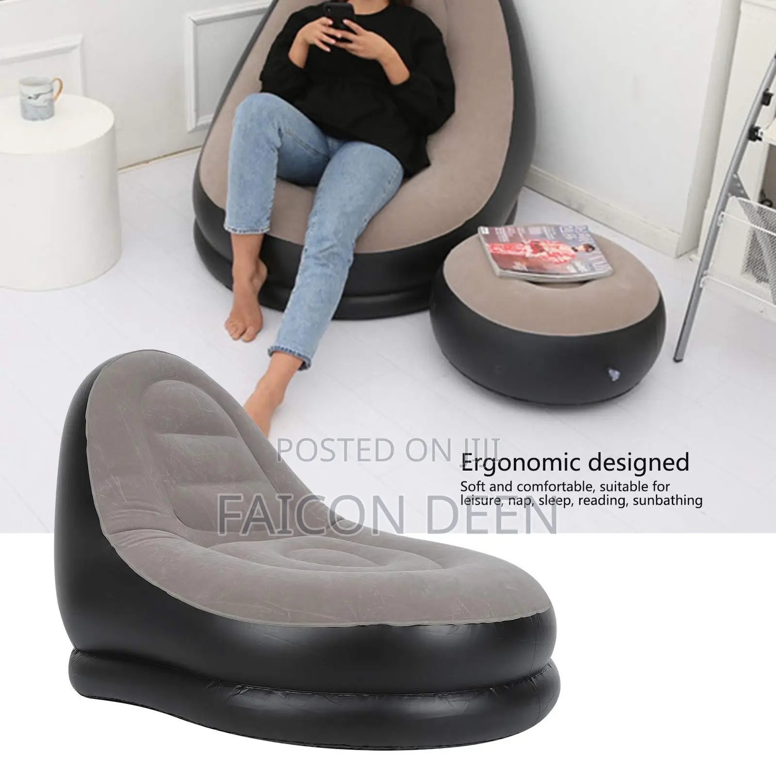 Inflate and Unwind Anytime ,Anywhere;Inflatable Air Sofas + Free Pump