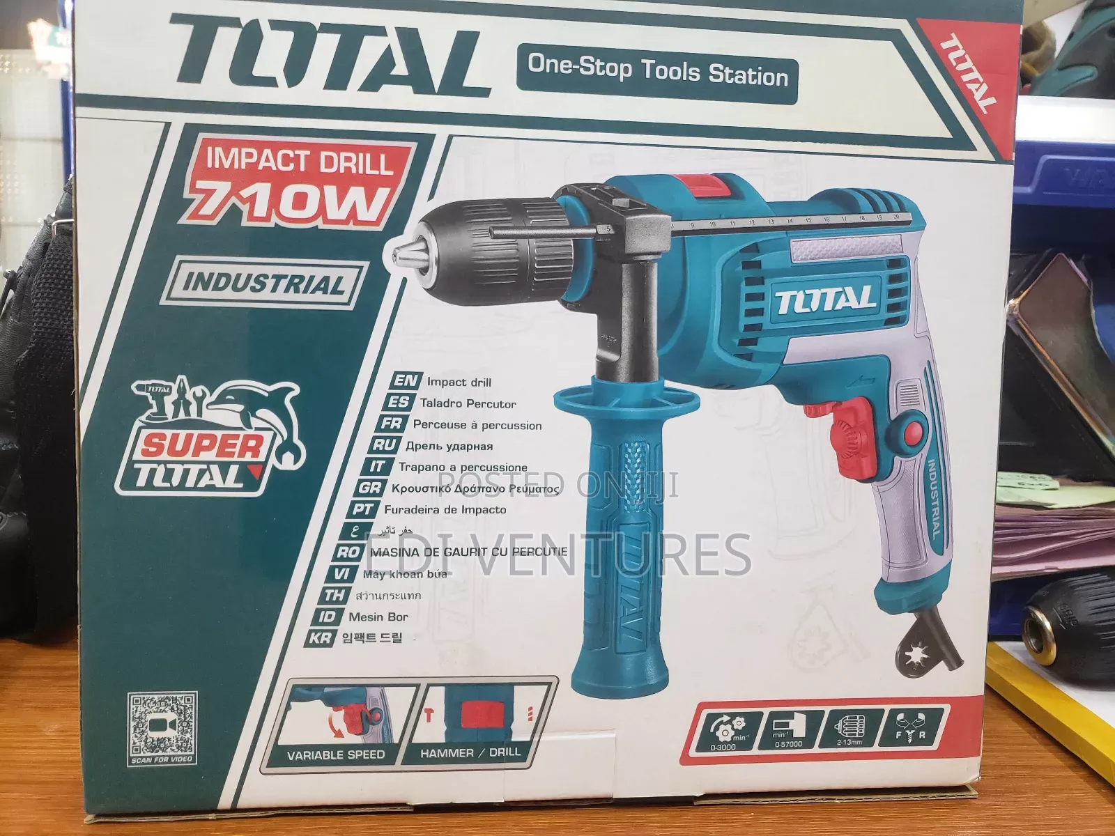 Total 710w 13mm Keyless Chuck Electric Drill