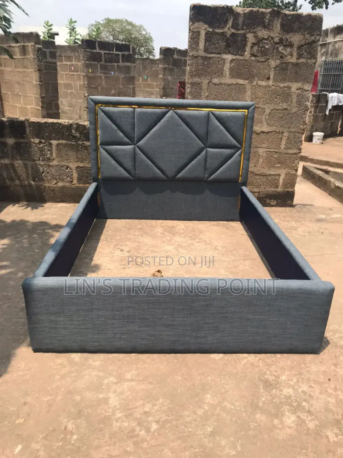 Gray Double Bed Frame Is Available