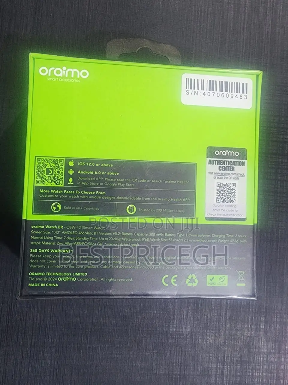 Oraimo Smart Watch Er Osw-42