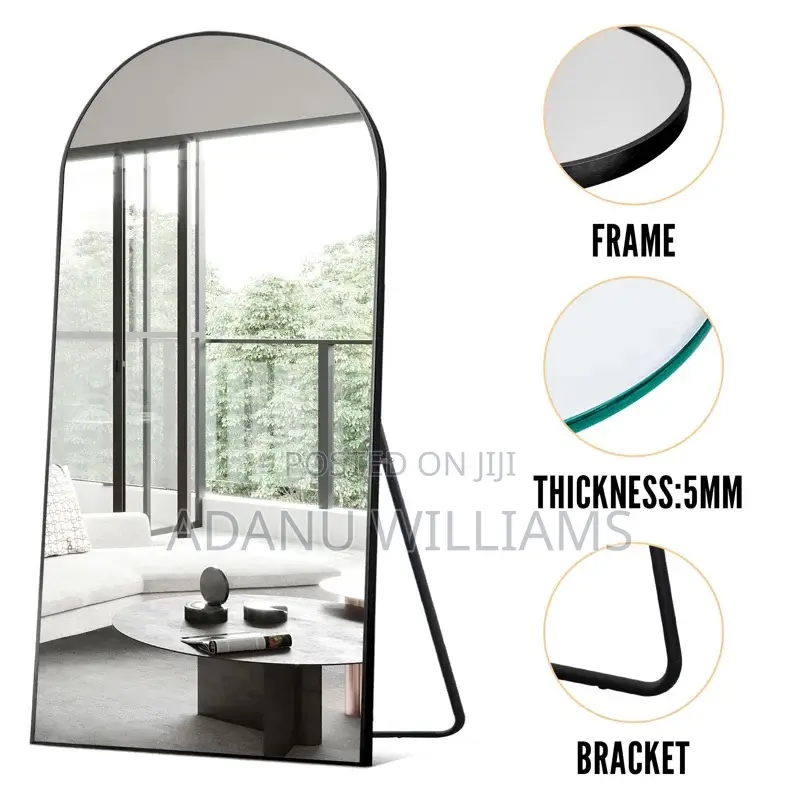Arched Oversized Full Length Dressing Mirror With Stand