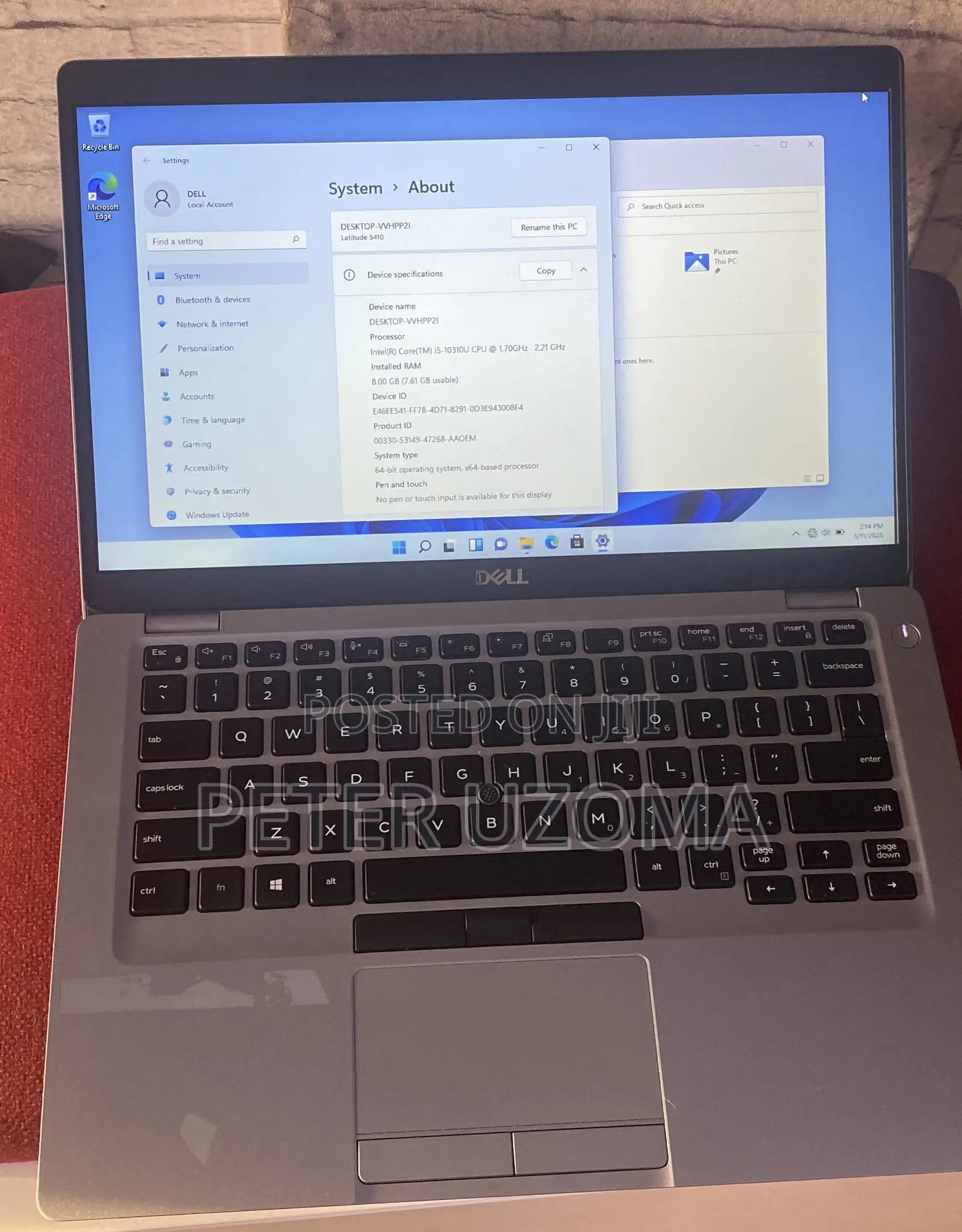Laptop Dell Latitude 5480 8GB Intel Core i5 SSD 256GB