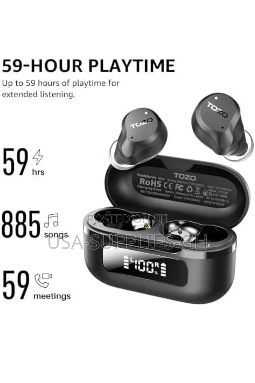 Tozo Nc9 2024 Hybrid Active Noise Cancelling Wireless Earbud