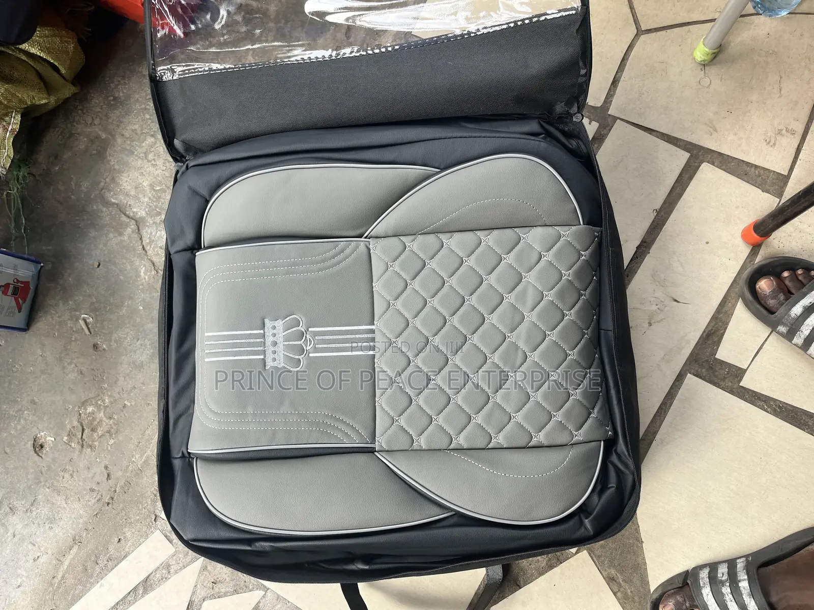 Complete Full Leather Seat Covers Ash With Black