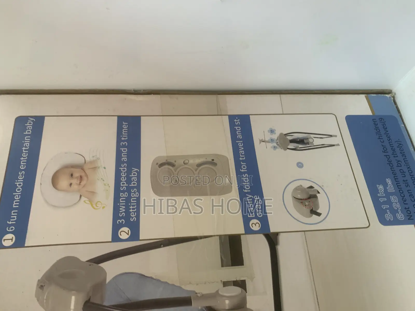 Primi Portable Baby Swing With Remote, Convenient for Travel