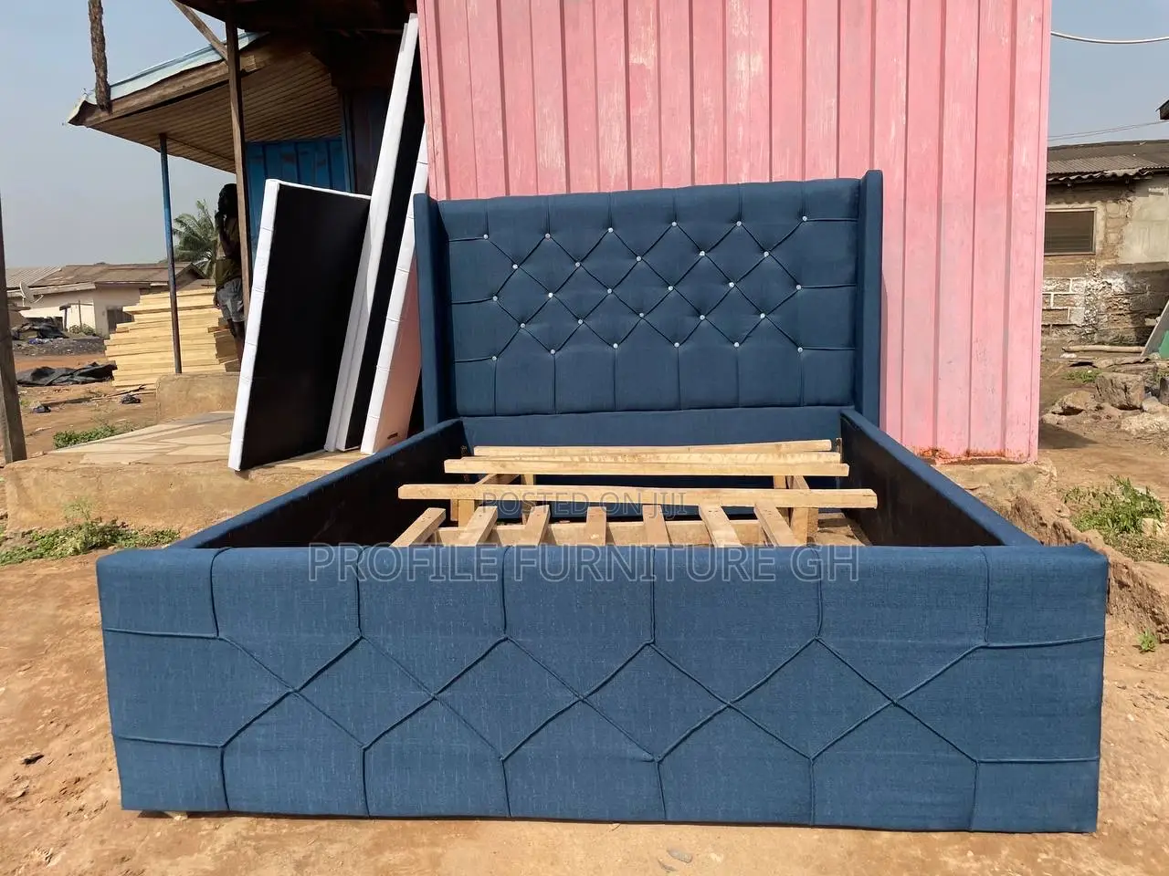 Sweet Blue Double 54x75 Bedframe// Durable And Luxurious