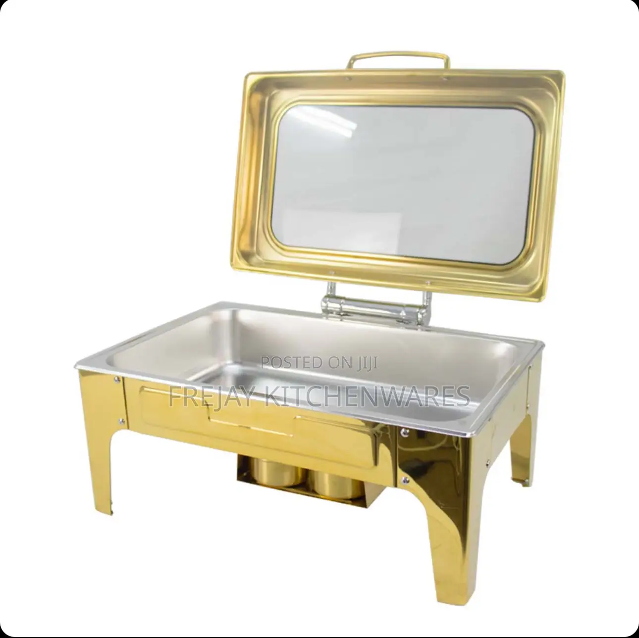 Gold Rectangular Chaffing Dish With Top Window