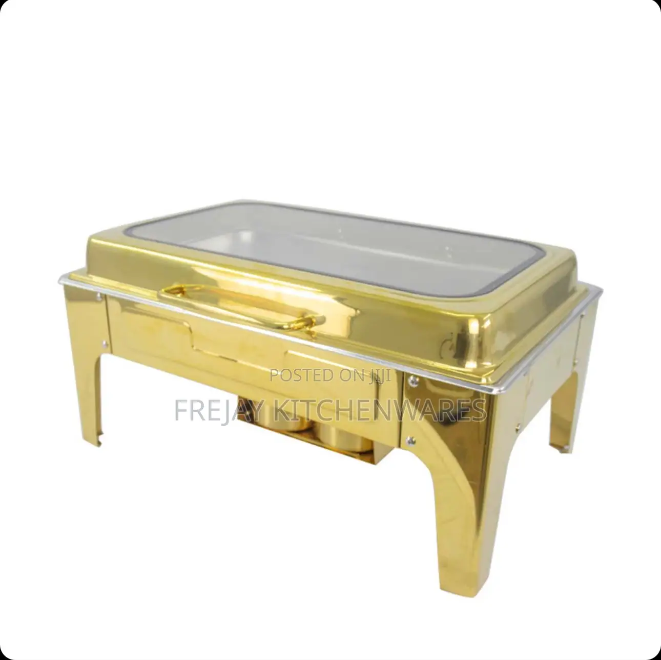Gold Rectangular Chaffing Dish With Top Window