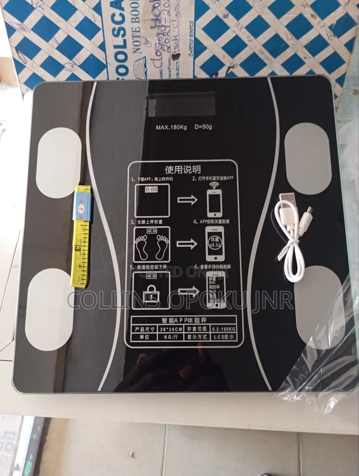 Multi-functional Usb Bluetooth Body Weighing Scale - Black