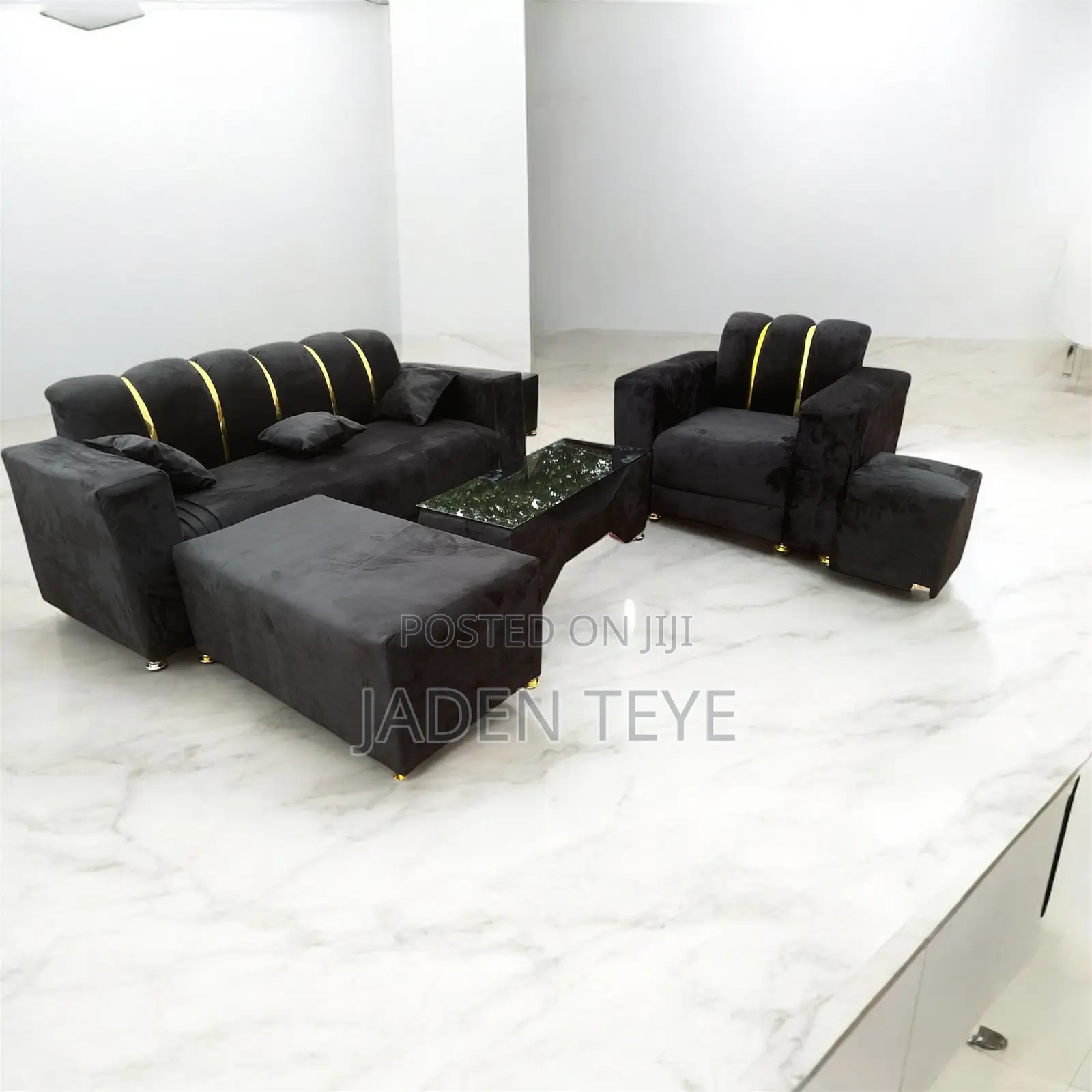 Black Swade Fabric 3 and Single Set