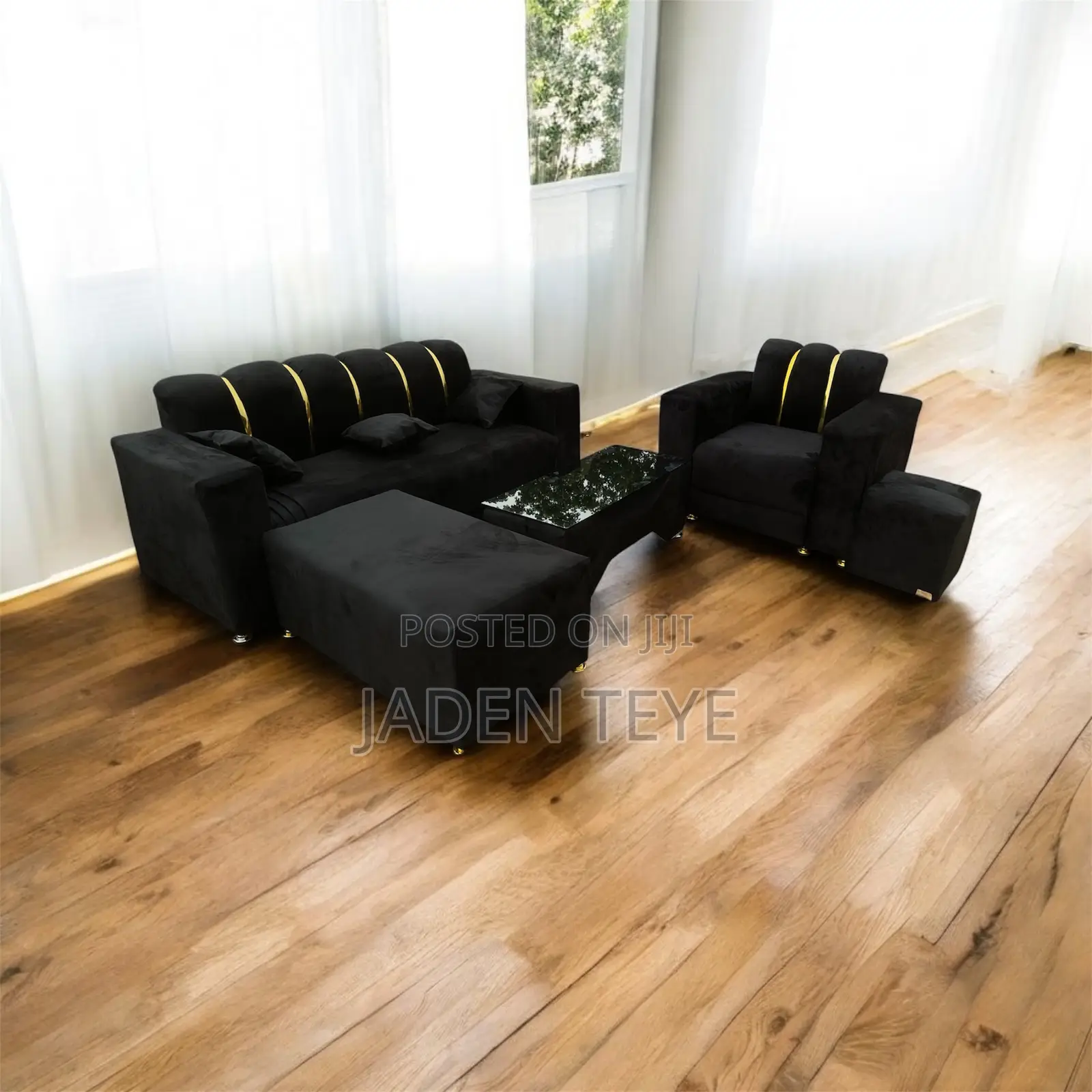 Black Swade Fabric 3 and Single Set