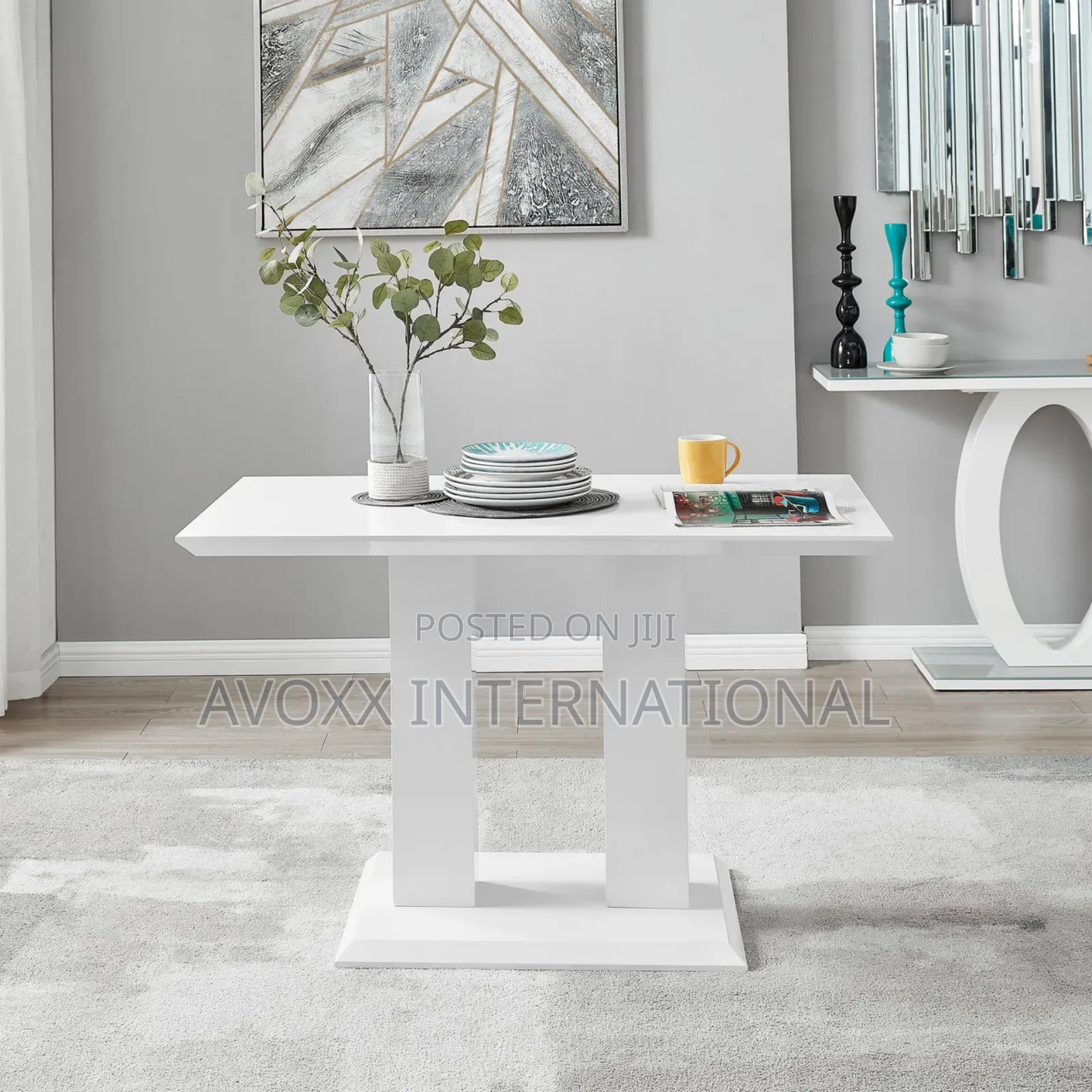 Imperia Modern White High Gloss Dining Table