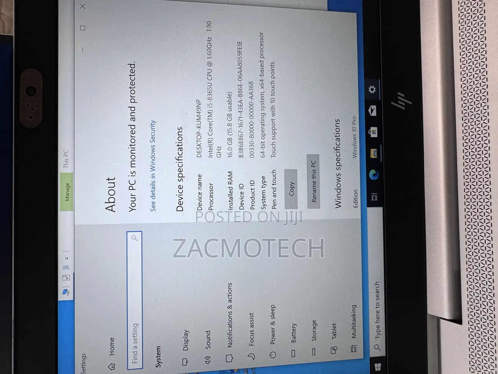 Laptop HP EliteBook 840 G6 16GB Intel Core I7 SSD 256GB