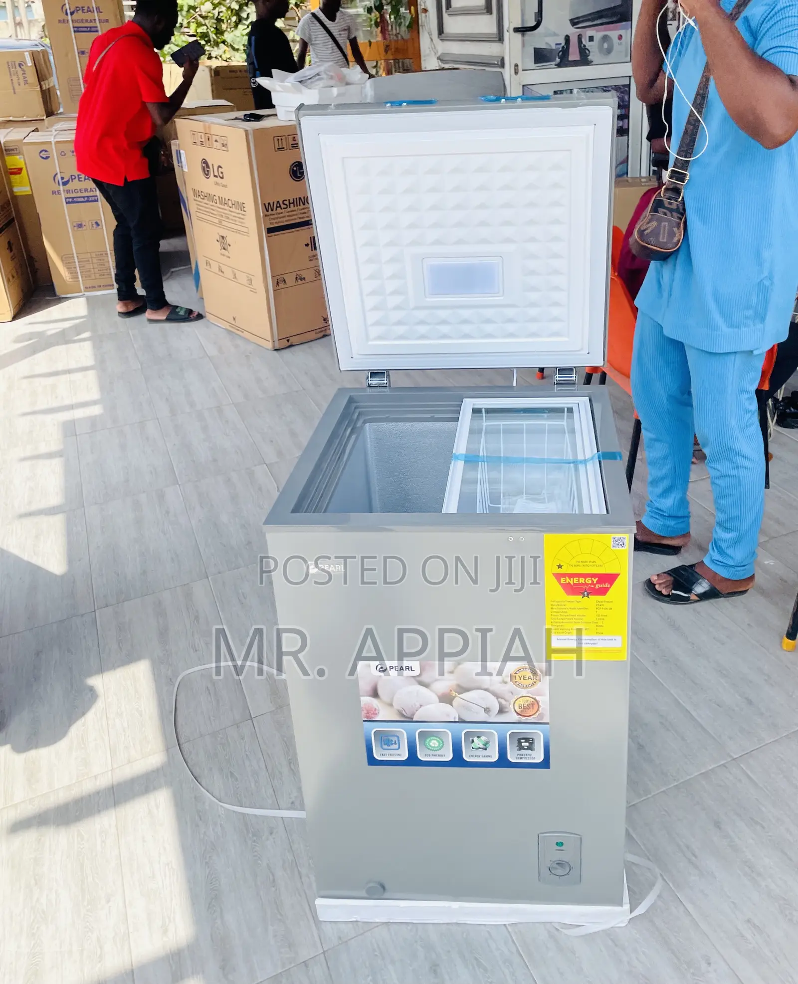 Elegant Pearl 100l 1 Door Electric Chest Freezer(Silver)