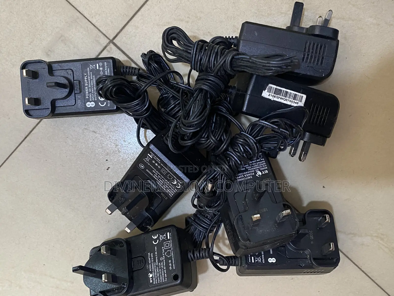 Uk Used 12v,3a,2.5a,2a.Adapters With 3 Pin