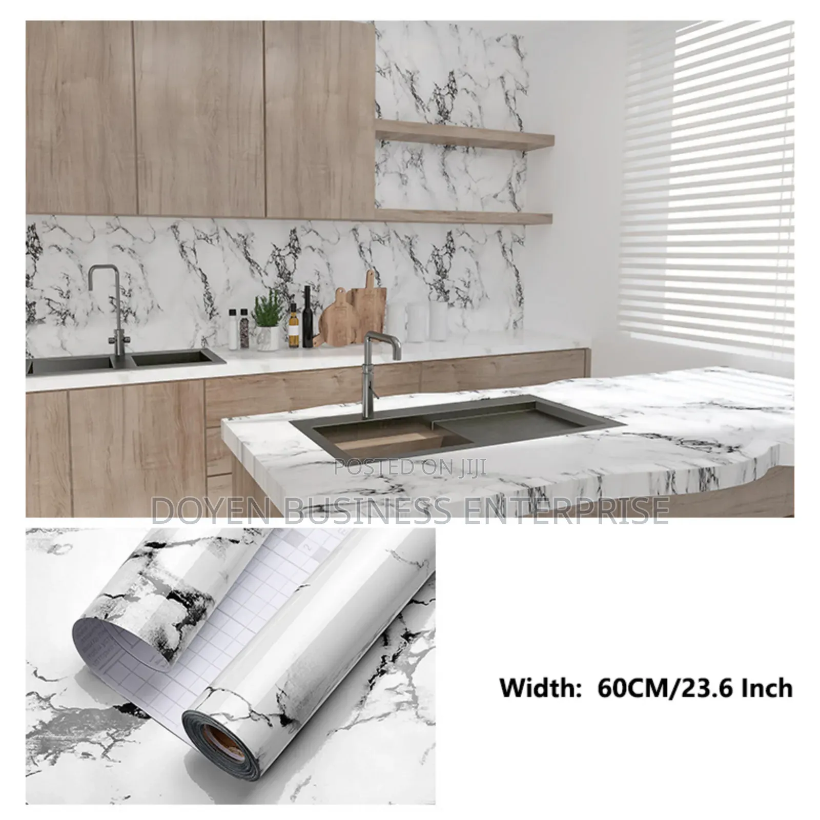 White With Black Marble Design Stickers
