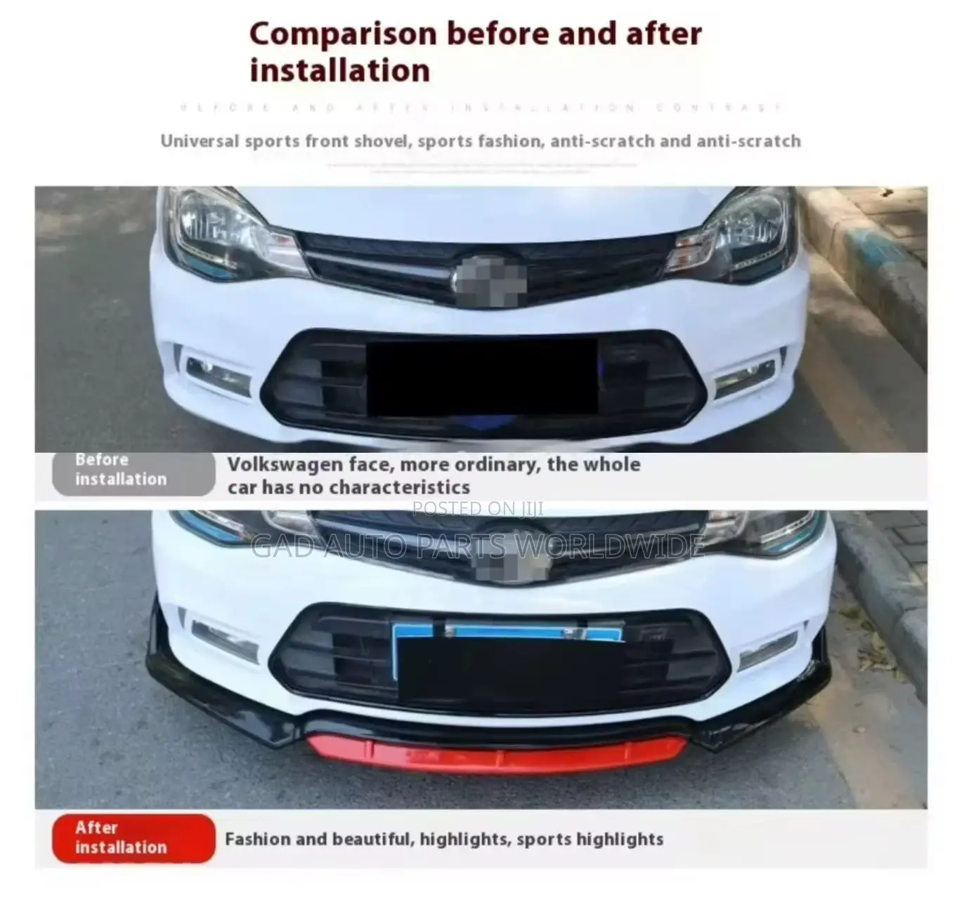 Universal Front Bumper Lip All Cars Available