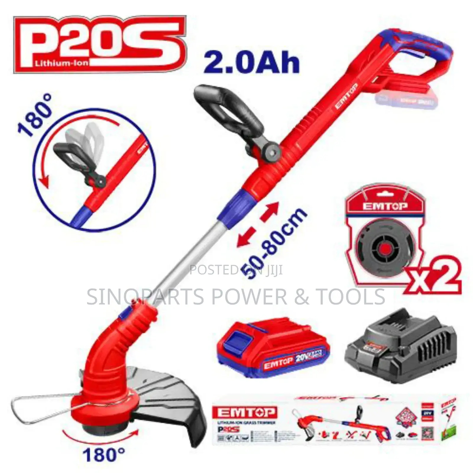Emtop Elgt203011 Cordless Grass Trimmer Power Your Lawn,