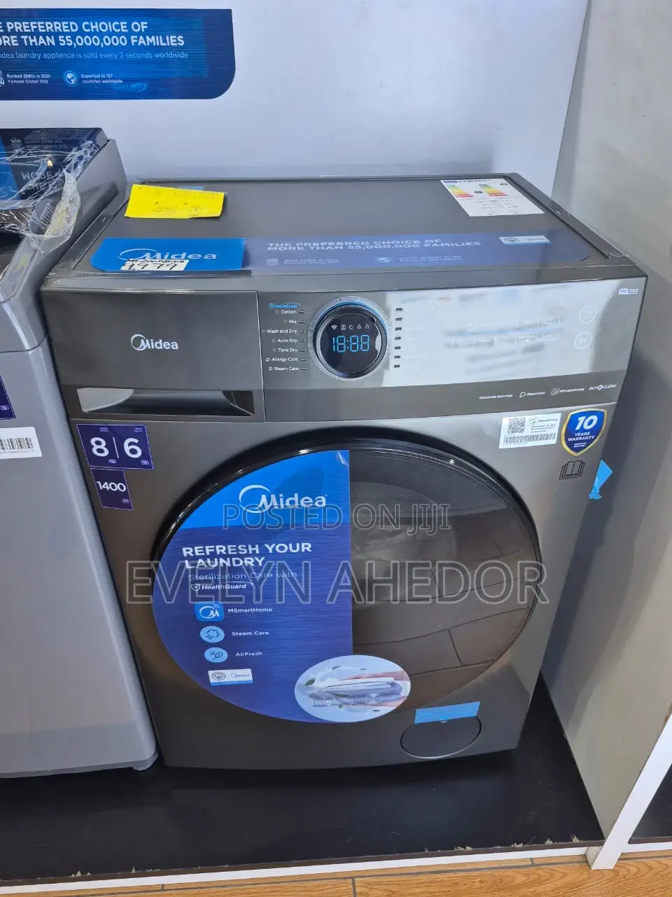 Wide Midea Front Load Full Automatic Washing Machine 8kg