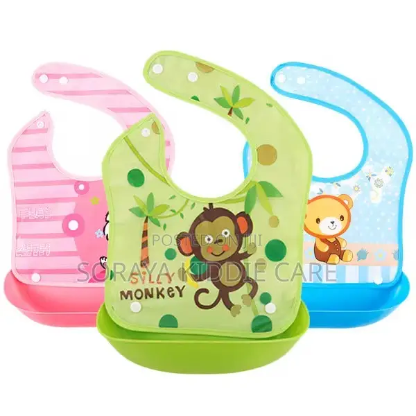 Baby Rubber Bibs With Silicone Crumbs Collector