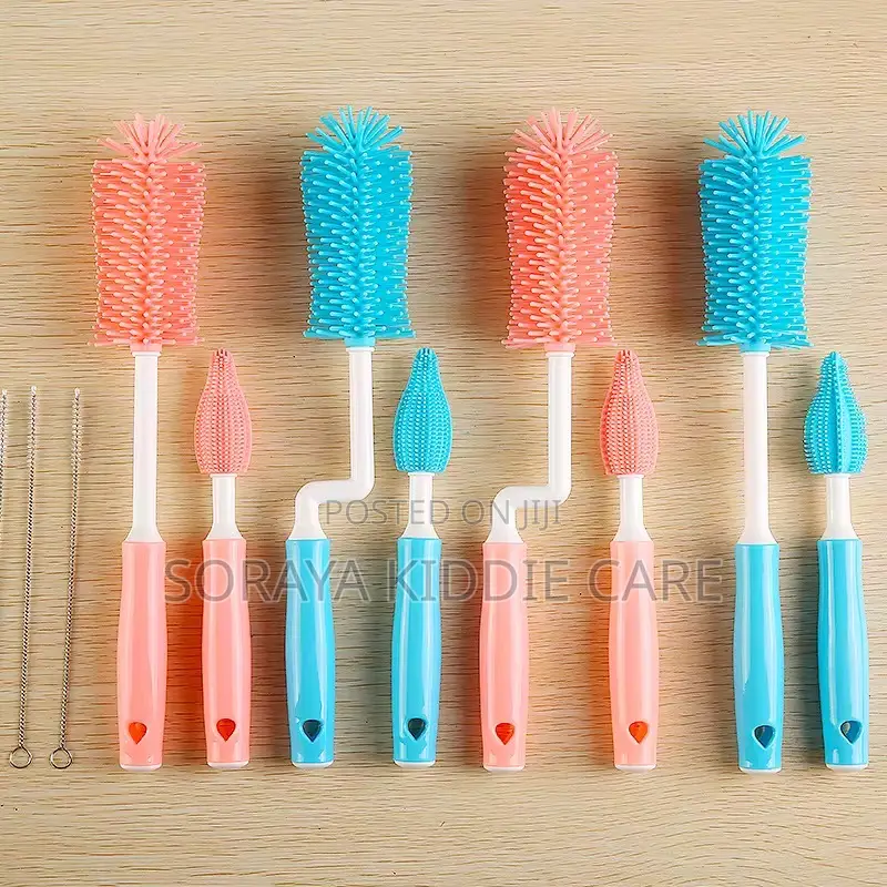 360 Degrees Rotating Silicone Bottle Brush Set