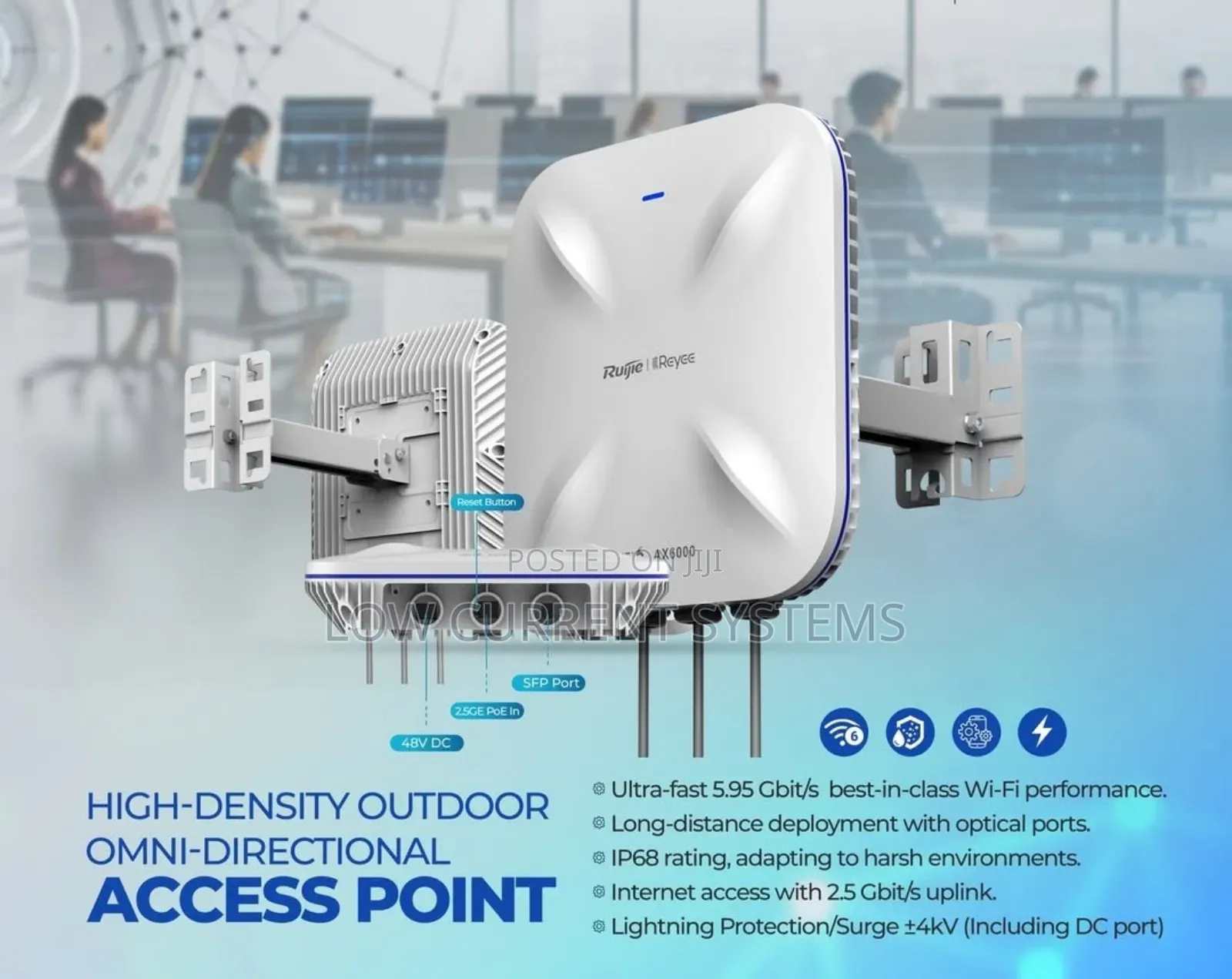 Outdoor Omni Directional Ap Access Point Wifi 6 Rg-Rap6260(H) Ax6000