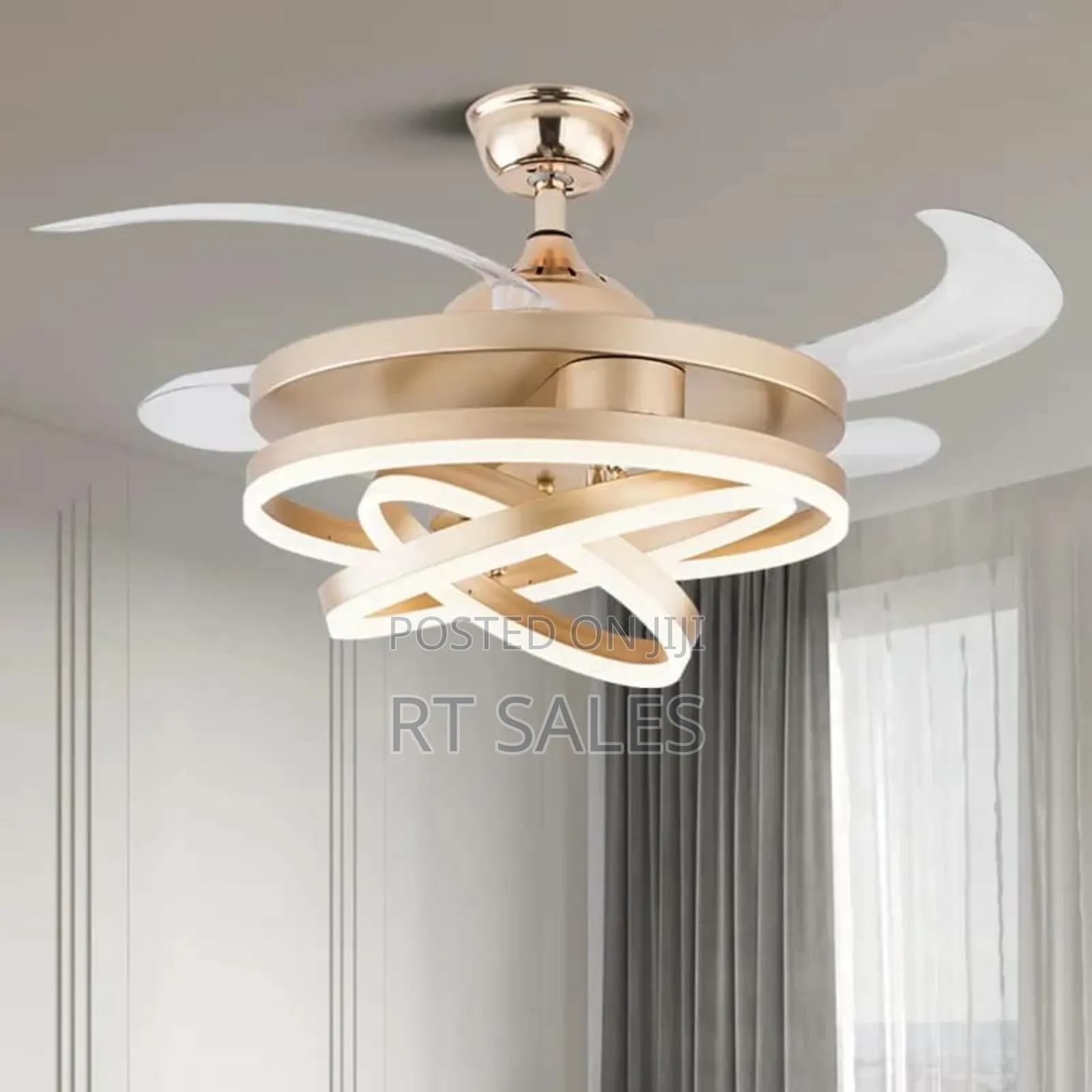 Remote Control Neon Ceiling Fan With Light