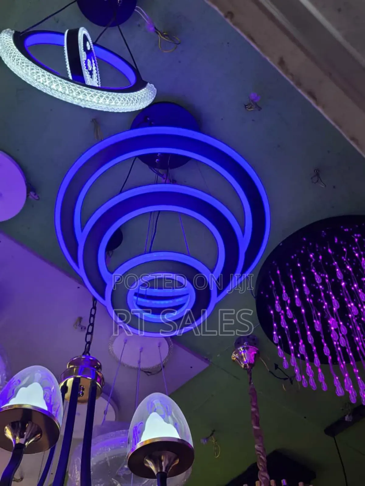 Ceiling 3 Color Led Chandelier Light.