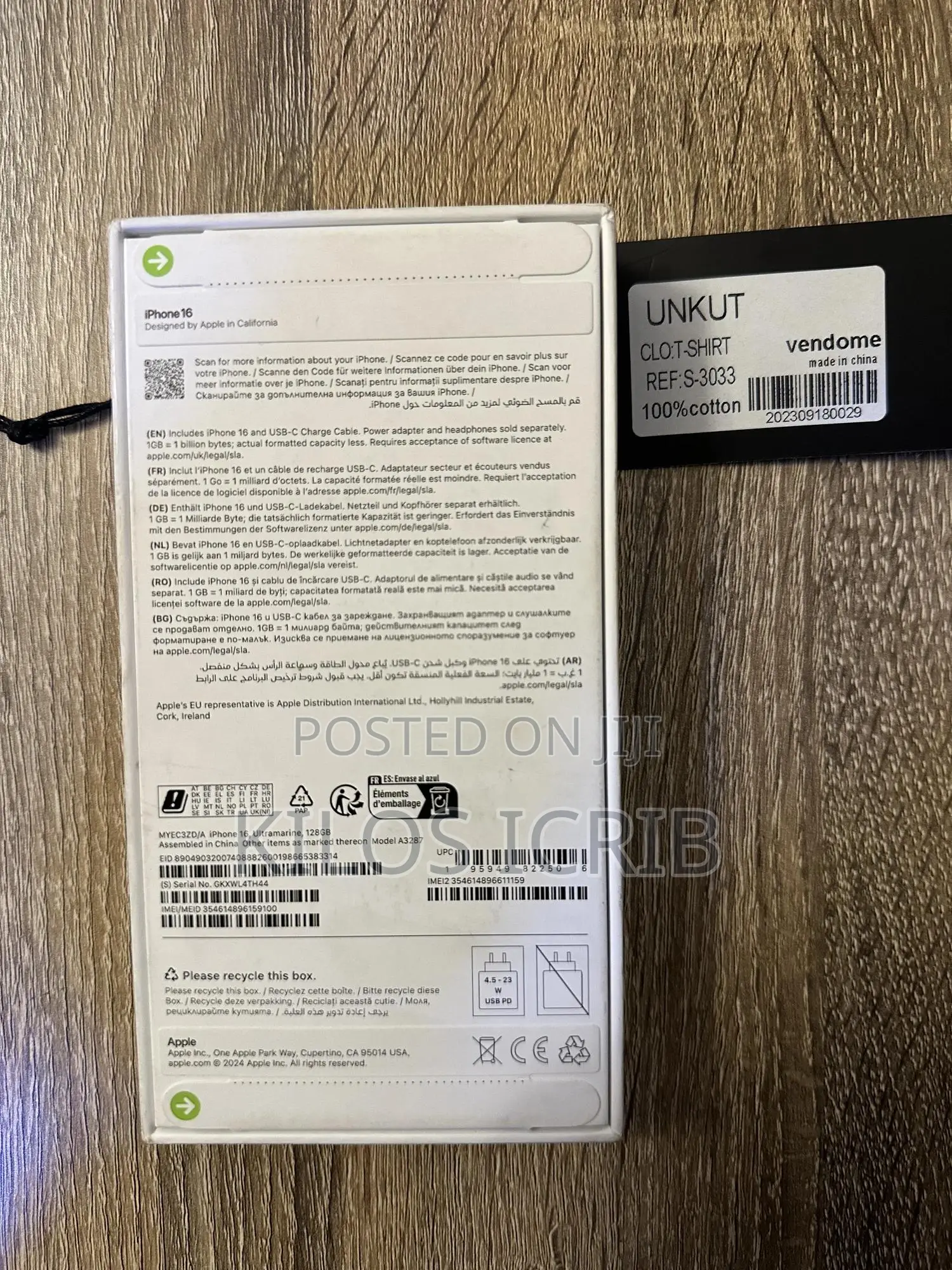 New Apple iPhone 16 128 GB Blue