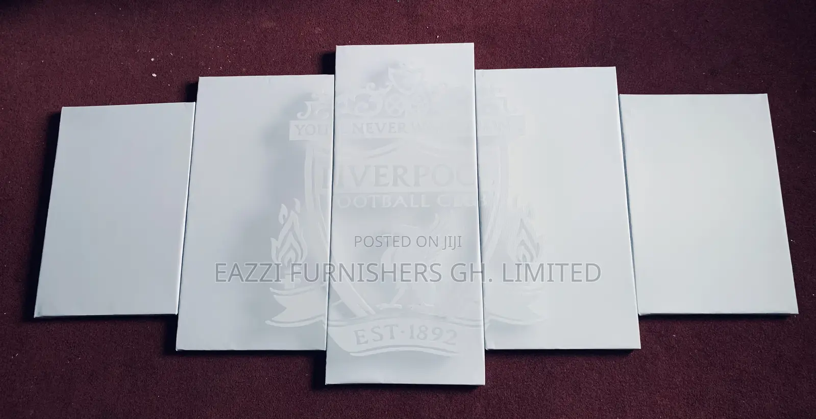 Liverpool Club Football All White Canvas Wall Arts 3d Frame