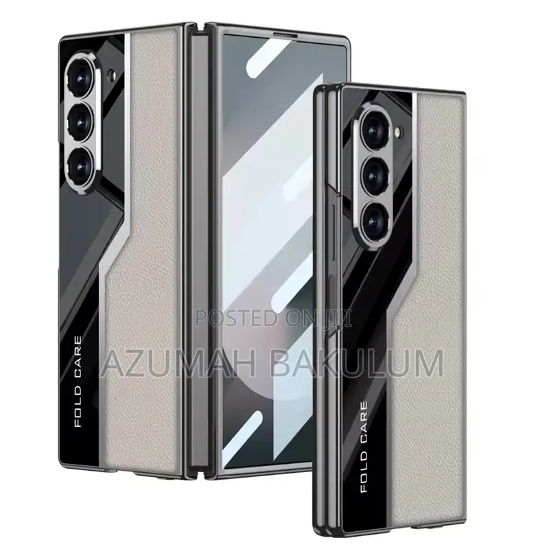 Galaxy Z Fold 6 Electroplated Plain Leather Case