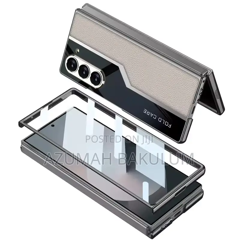 Galaxy Z Fold 6 Electroplated Plain Leather Case