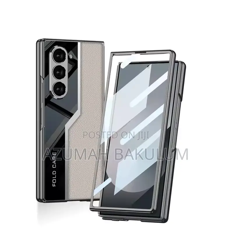 Galaxy Z Fold 6 Electroplated Plain Leather Case