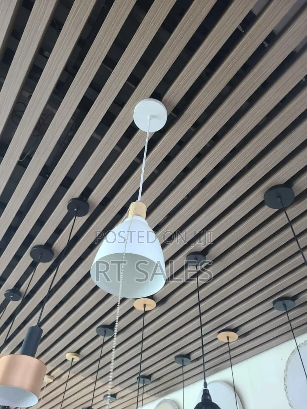 White Single Pendant Light.