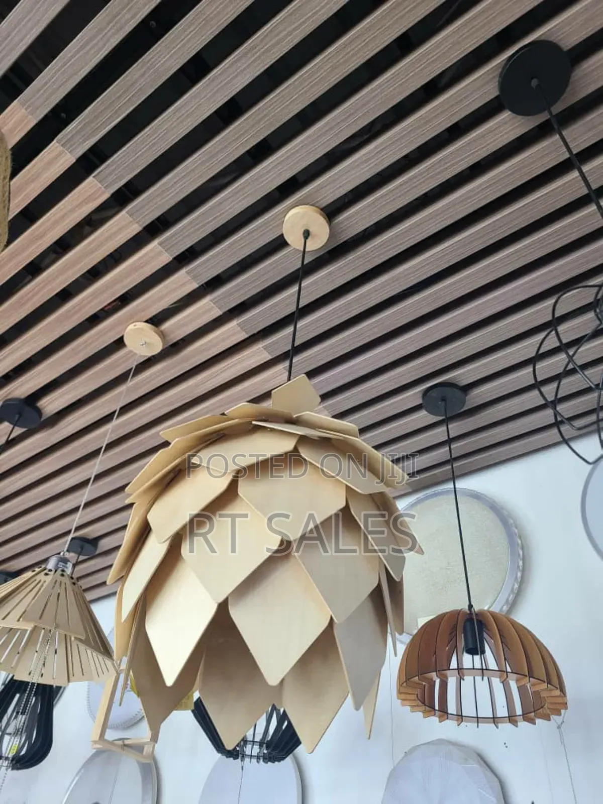 Brown Wooden Single Pendant Light