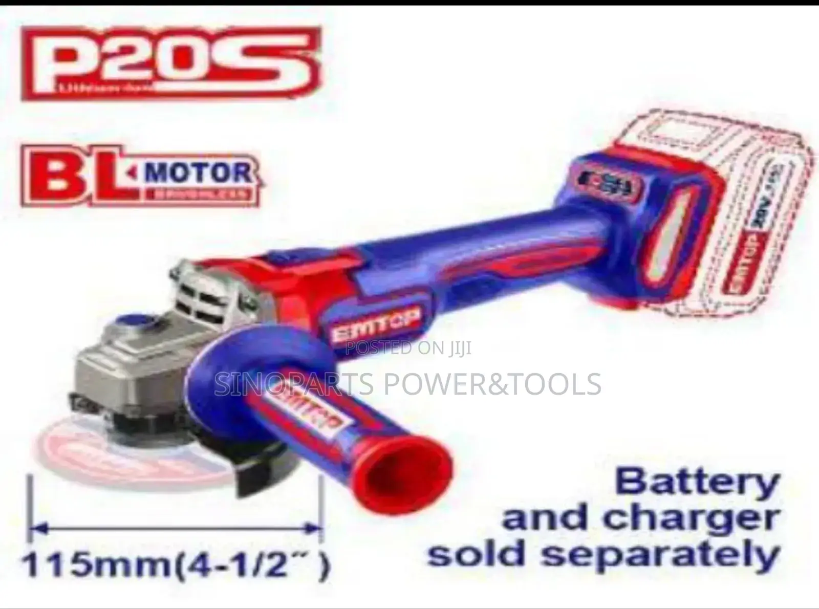 EMTOP ELAG21154 20V Cordless Angle Grinder 115mm + 1 Battery