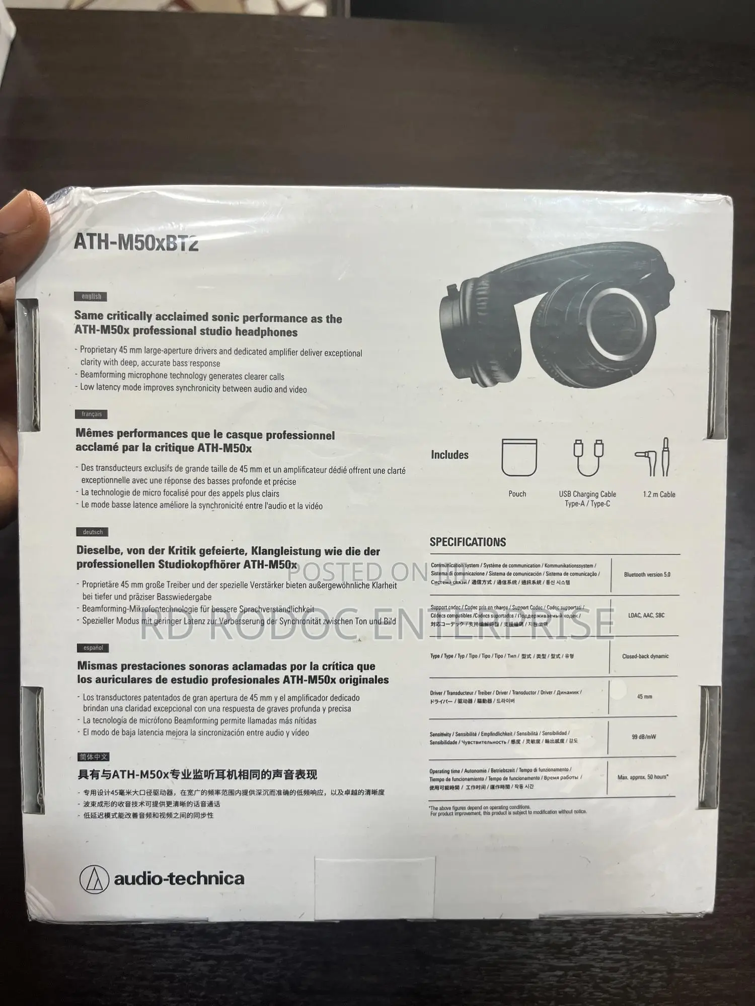 Audio Technica Headset Ath-M50xbt2