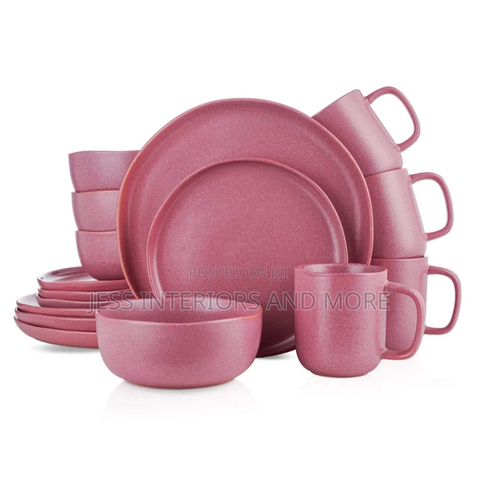 16-Piece Dinnerware Set Stoneware
(Pink)