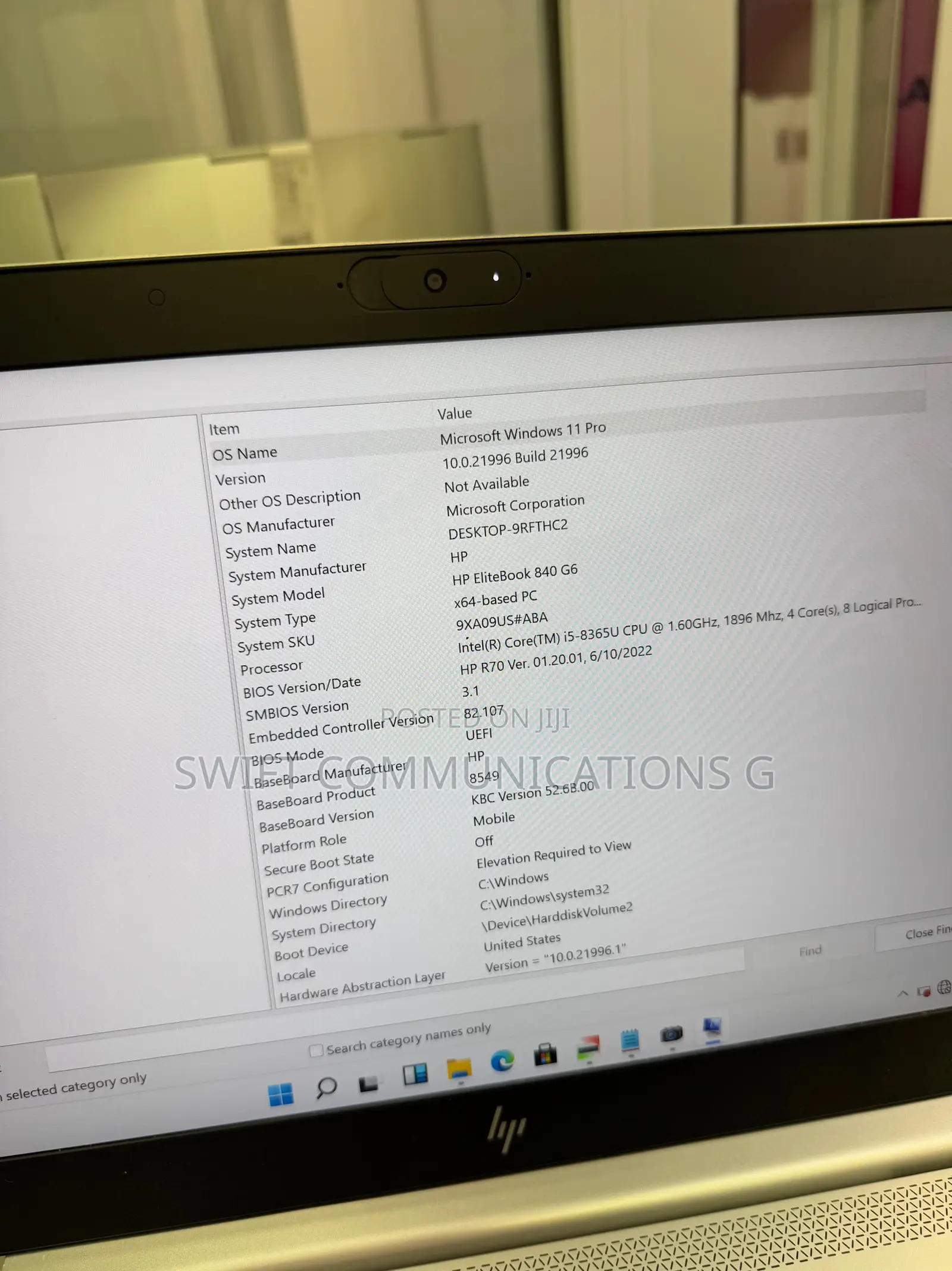 Laptop HP EliteBook 840 G6 8GB Intel Core I5 SSHD+SSD 256GB