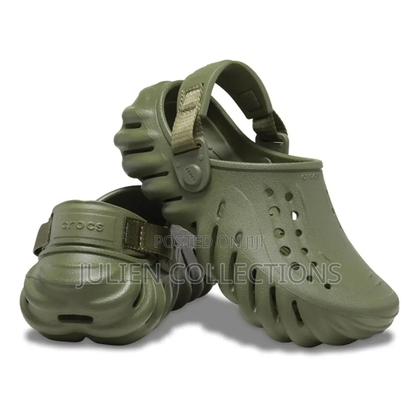 Crocs Slides Black and Amry Green