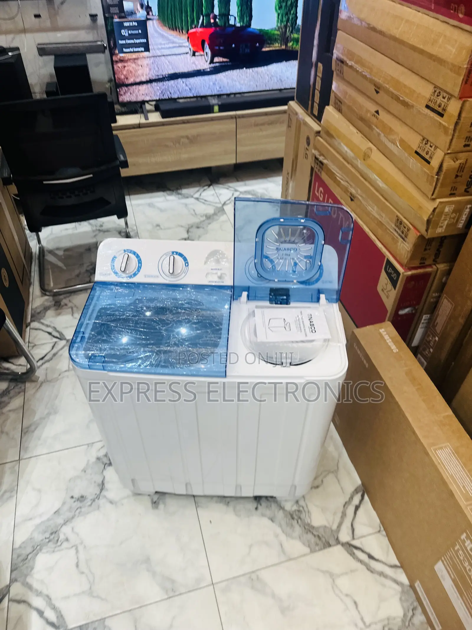 Washing Machine 7kg Topload Nasco Twintub White ——