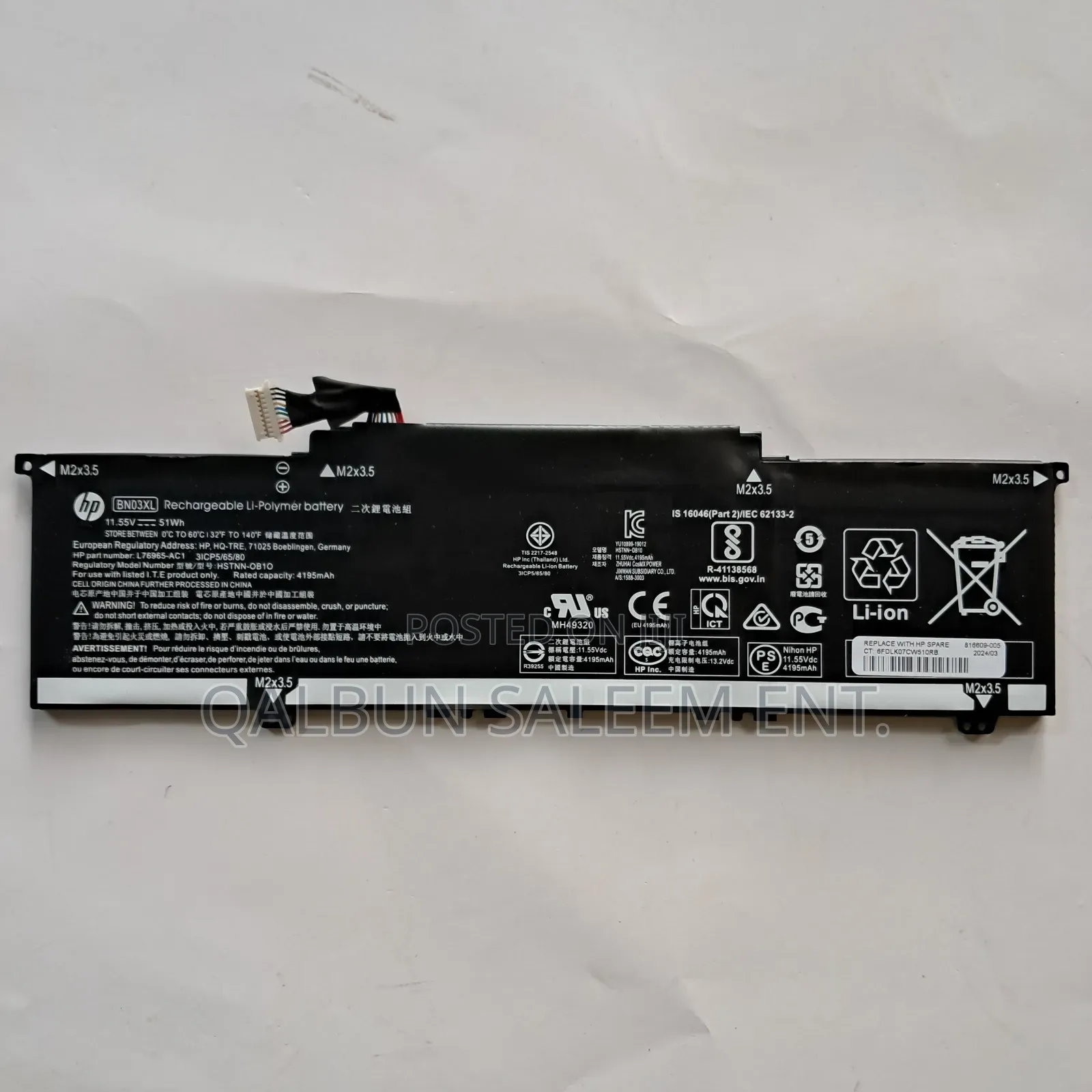 Hp Bn03xl Laptop Battery For X360 Envy 15m-ee0013dx 13-ar